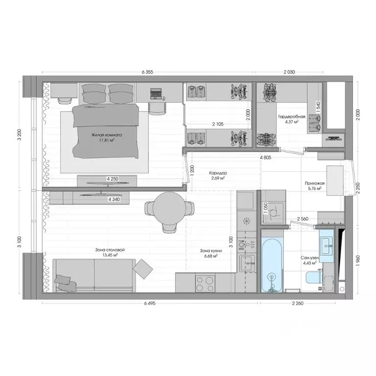 2-к кв. Приморский край, Владивосток ул. Нейбута (56.51 м) - Фото 1