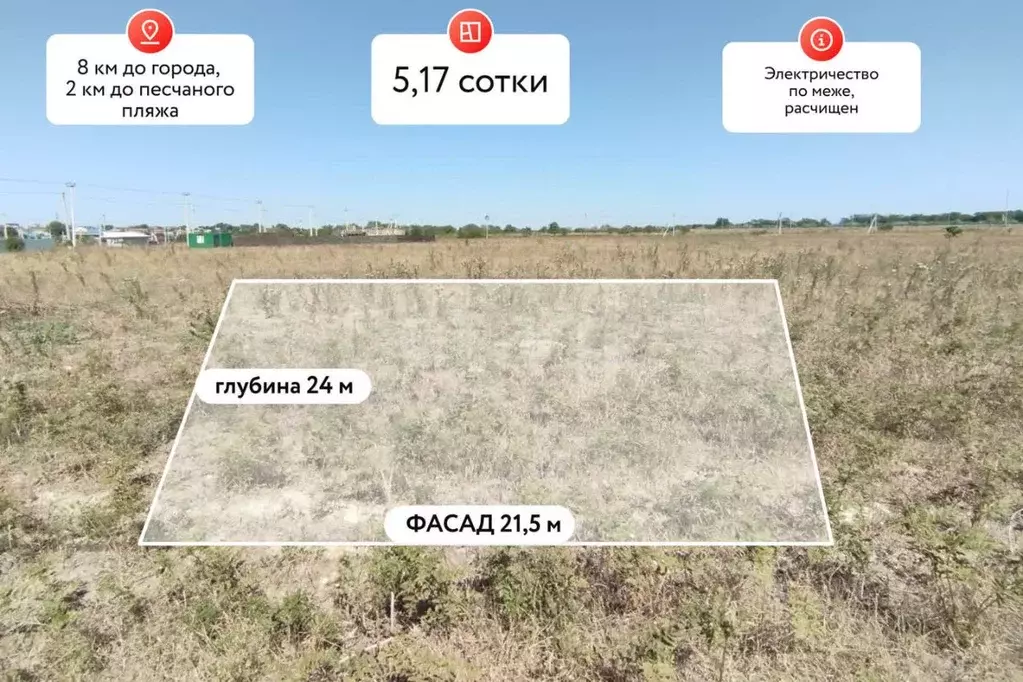 Участок в Краснодарский край, Анапа муниципальный округ, пос. ... - Фото 1