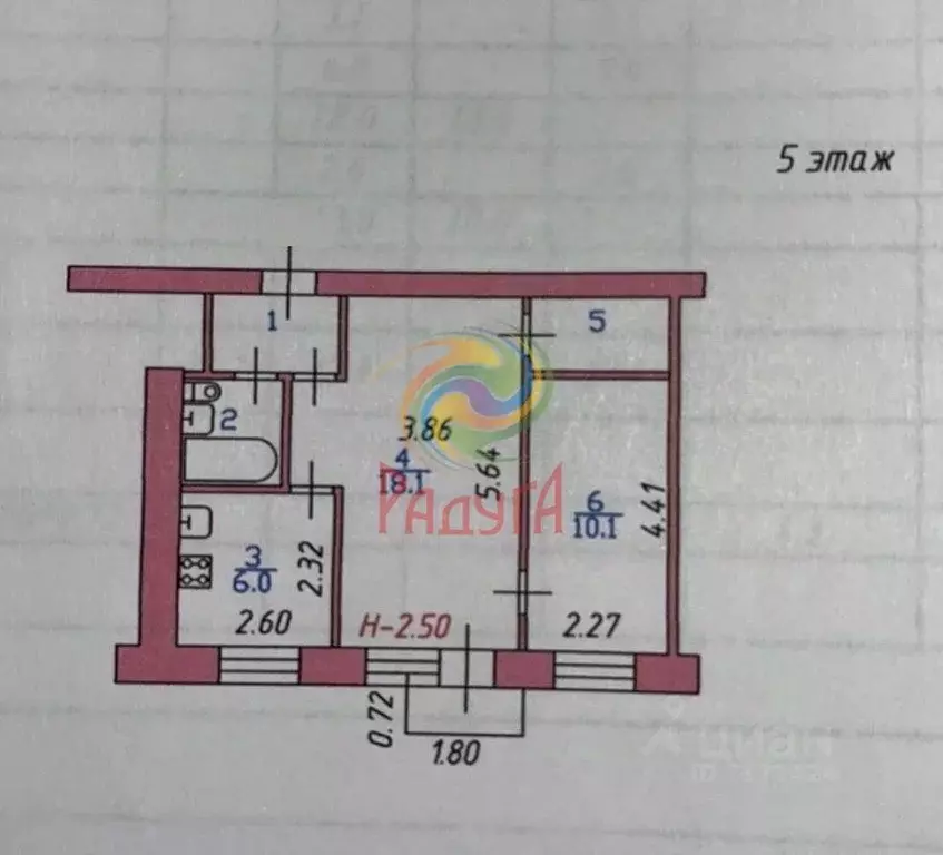 2-к кв. Ивановская область, Иваново пер. 1-й Спортивный, 8 (42.1 м) - Фото 2