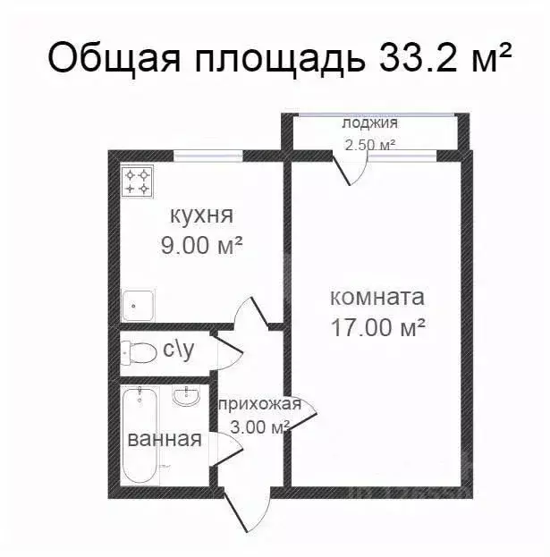1-к кв. Костромская область, Кострома Профсоюзная ул., 46 (34.9 м) - Фото 2