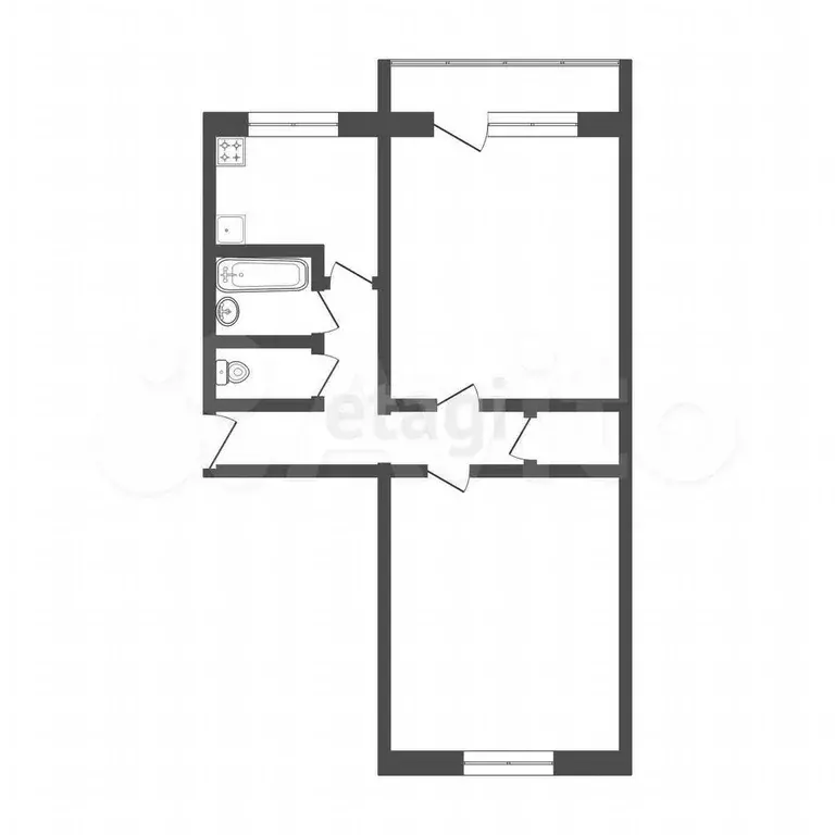 2-к. квартира, 44 м, 5/5 эт. - Фото 0