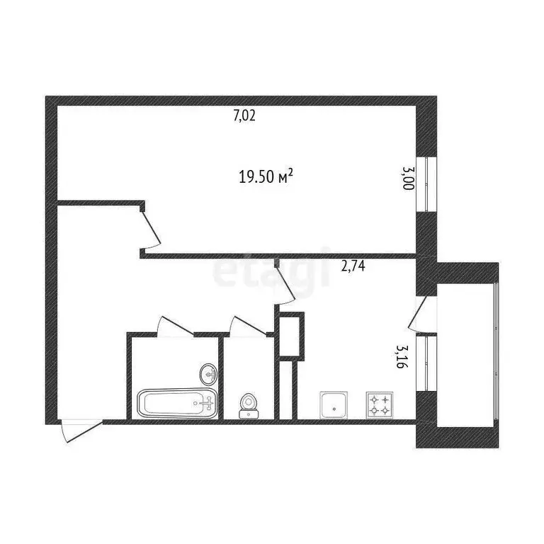 1-комнатная квартира: Белгород, Почтовая улица, 62В (41 м) - Фото 0