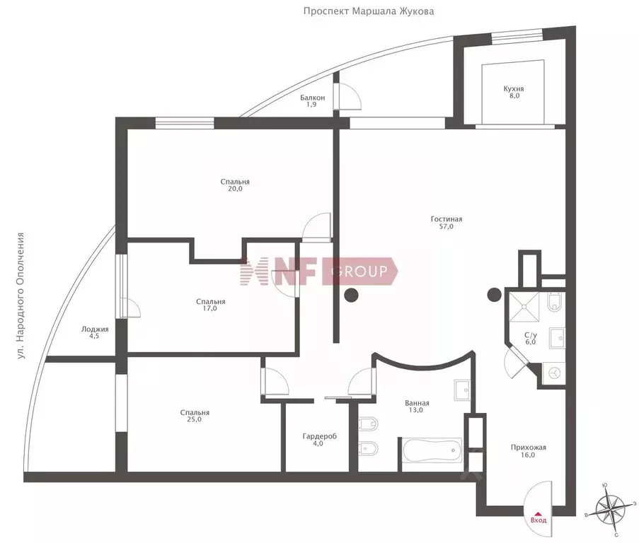 4-к кв. Москва просп. Маршала Жукова, 30 (138.0 м) - Фото 2