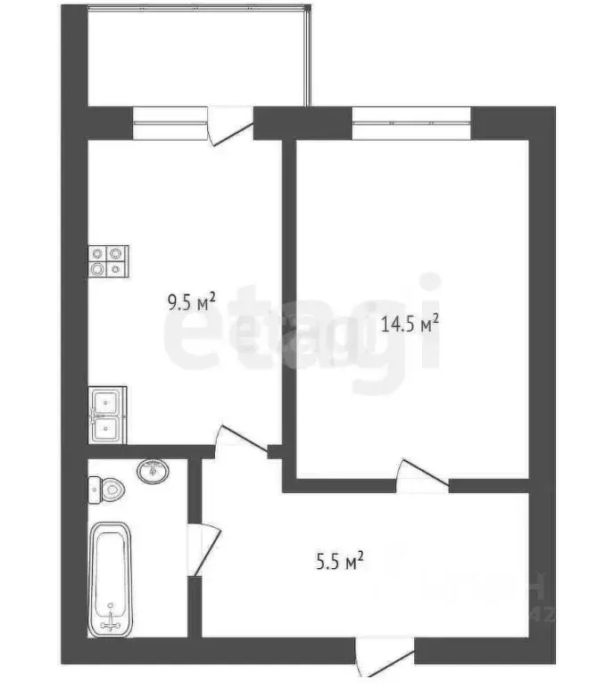 1-к кв. Забайкальский край, Чита ул. Казачья, 22Б (36.3 м) - Фото 2