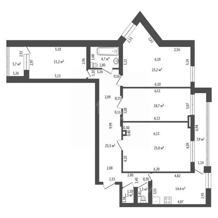 4-к кв. Башкортостан, Уфа ул. Октябрьской Революции, 62к1 (129.5 м) - Фото 2