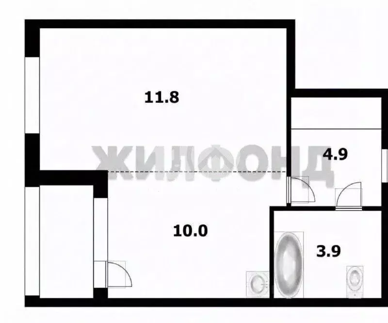 Студия Новосибирская область, Новосибирск ул. Бородина, 54 (30.6 м) - Фото 2