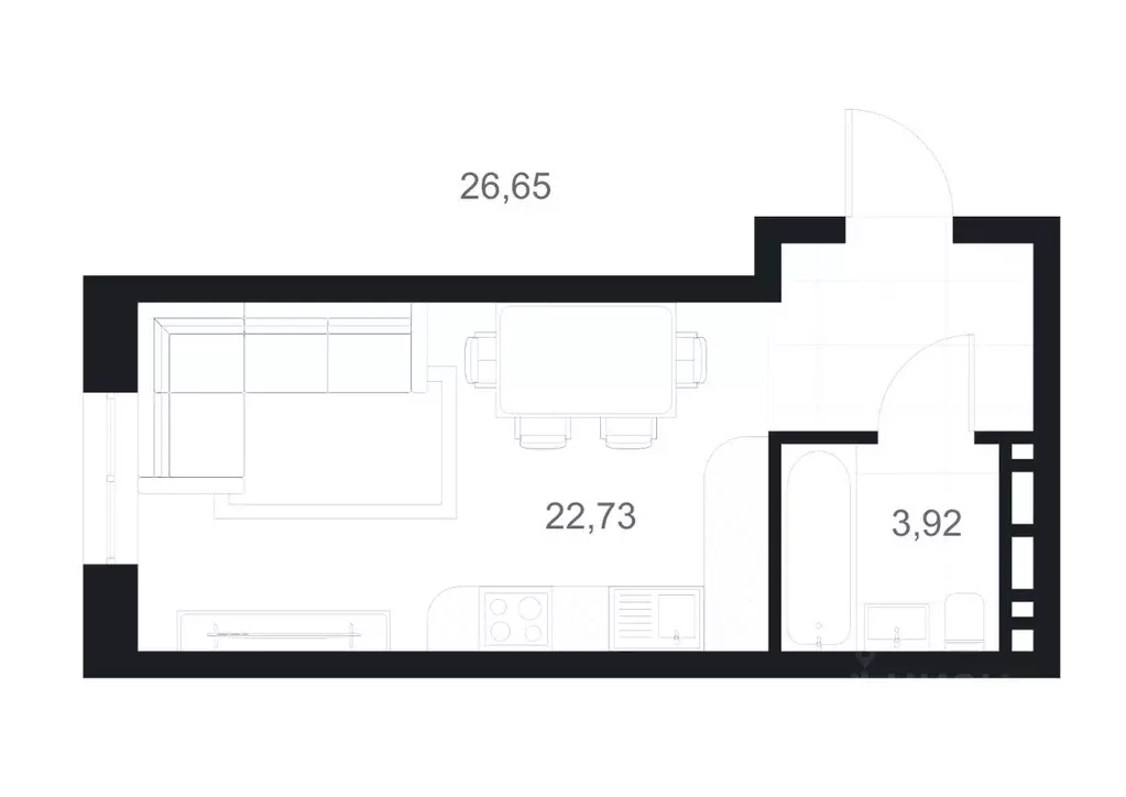 Студия Дагестан, Каспийск ул. М. Халилова, 1А (26.65 м) - Фото 1