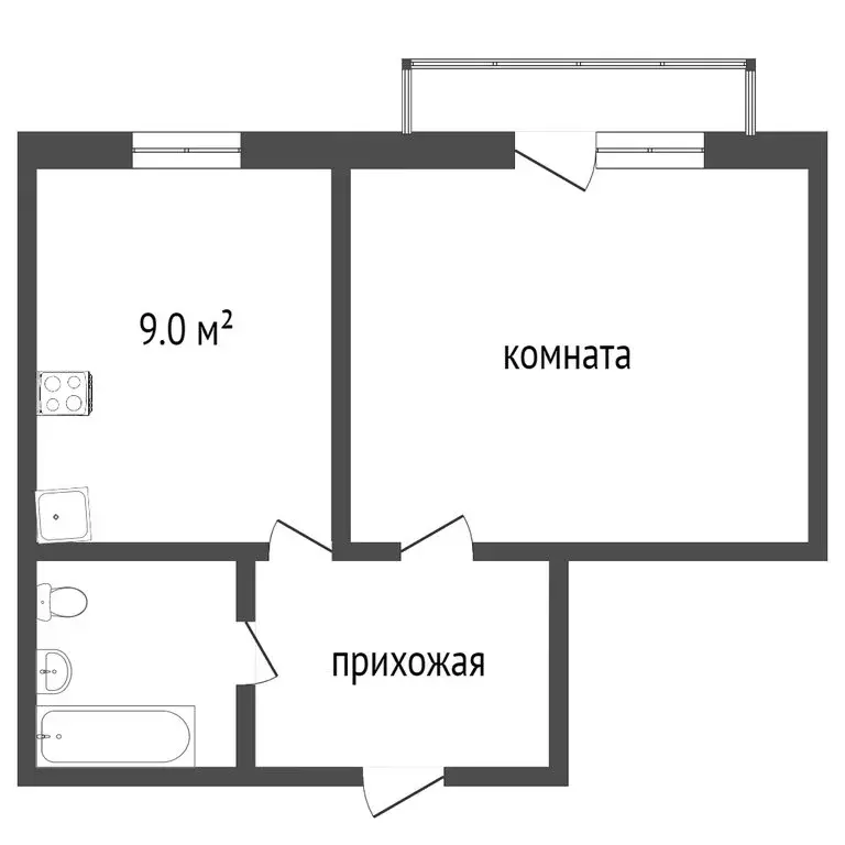 1-комнатная квартира: Воронеж, Ольховый переулок, 9А (39.6 м) - Фото 0