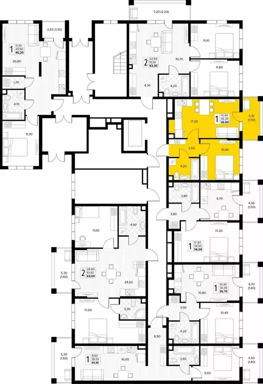 1-комнатная квартира: Сукко, жилой комплекс Кипарис (36.8 м) - Фото 1