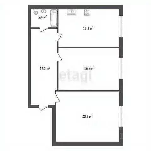2-к кв. Дагестан, Махачкала туп. 1-й Заречный, 22 (68.0 м) - Фото 1