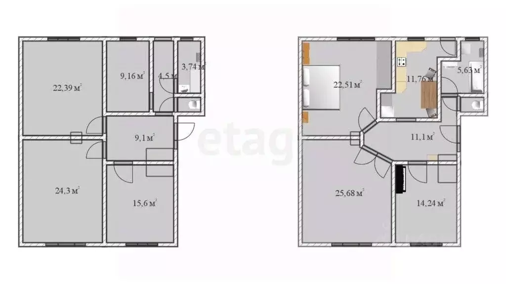 3-к кв. Тульская область, Тула просп. Ленина, 68 (66.6 м) - Фото 1