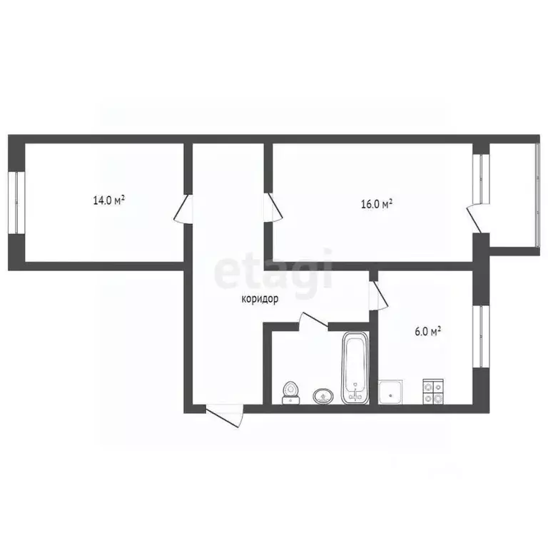 2-к кв. Архангельская область, Архангельск Штурманская ул., 7 (47.2 м) - Фото 2