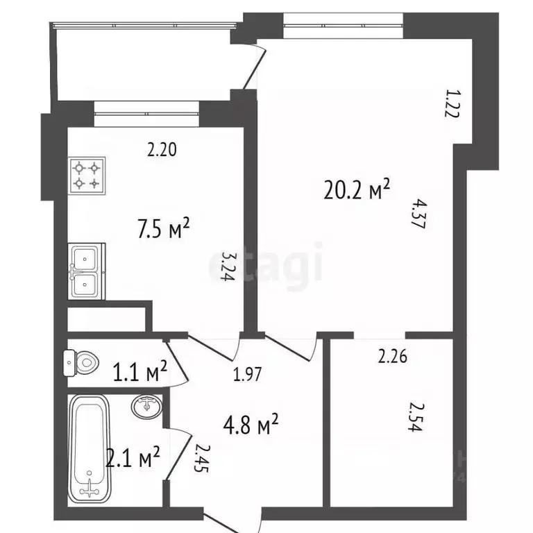 1-к кв. Санкт-Петербург Наличная ул., 36к7Б (35.7 м) - Фото 1