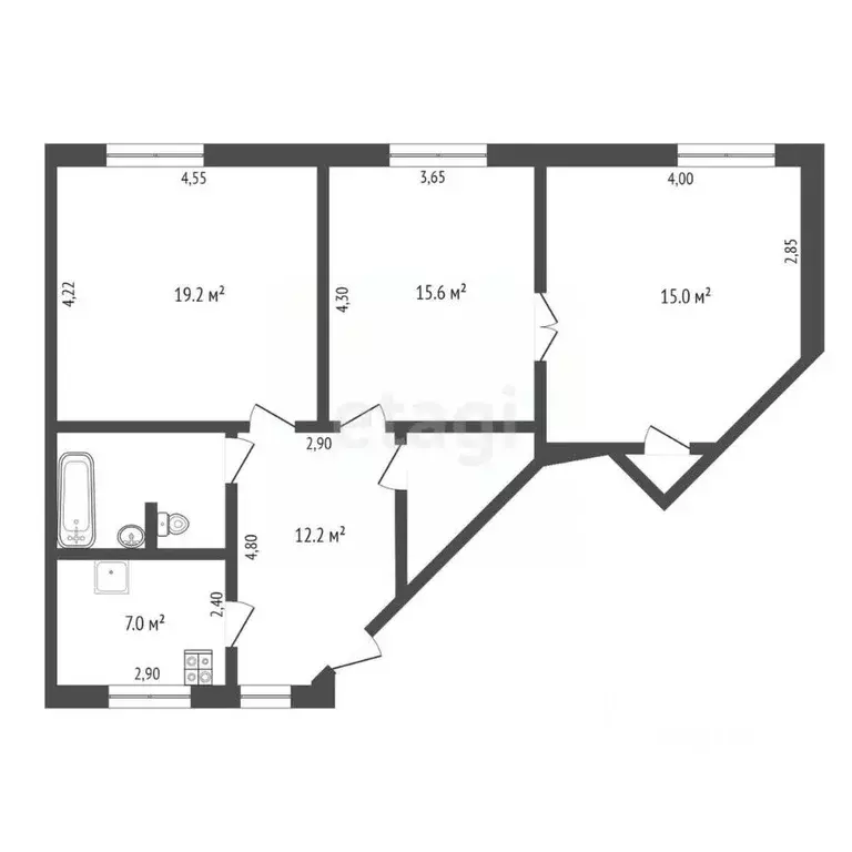 3-к кв. Новосибирская область, Новосибирск ул. Станиславского, 7 (79.4 ... - Фото 1