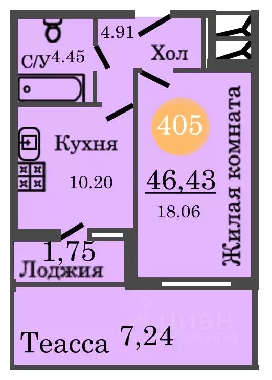 1-к кв. Калининградская область, Калининград ул. Генерал-фельдмаршала ... - Фото 0