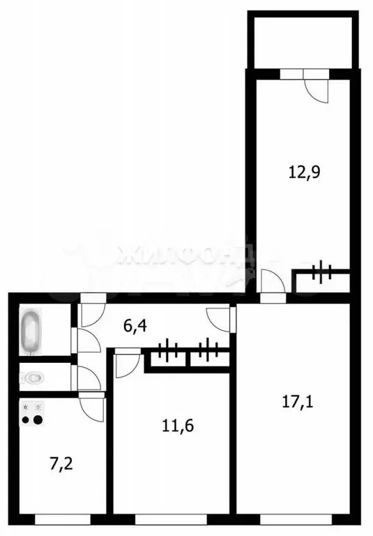 3-к. квартира, 60 м, 2/9 эт. - Фото 0