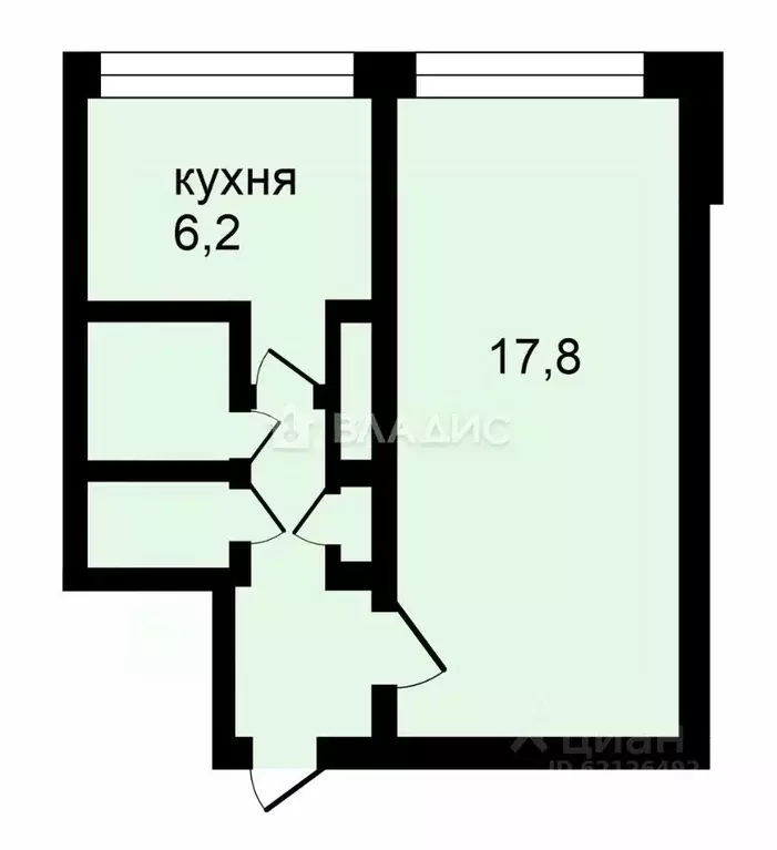 1-к кв. Санкт-Петербург ул. Жени Егоровой, 5К1 (30.5 м) - Фото 1