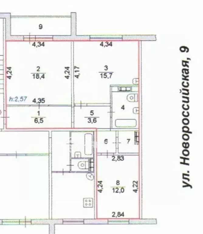 2-к кв. Челябинская область, Челябинск Новороссийская ул., 9 (64.4 м) - Фото 2