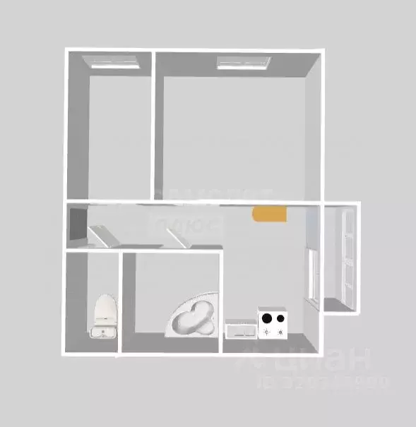 2-к кв. Оренбургская область, пос. Акбулак ул. Степная, 54 (42.4 м) - Фото 0