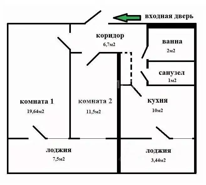 2-к кв. Москва ул. Бестужевых, 21 (54.0 м) - Фото 2