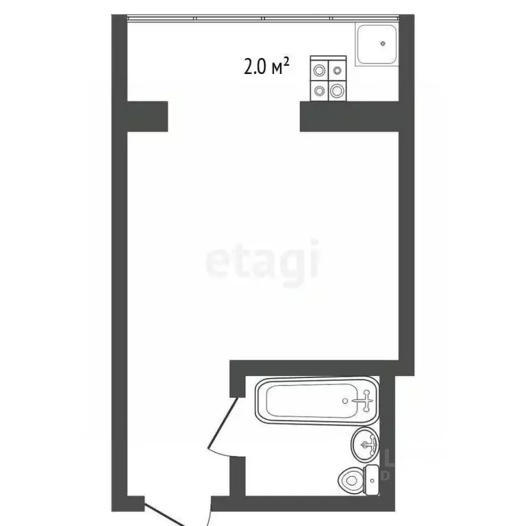 Студия Тюменская область, Тюмень Олимпийская ул., 24 (13.3 м) - Фото 2