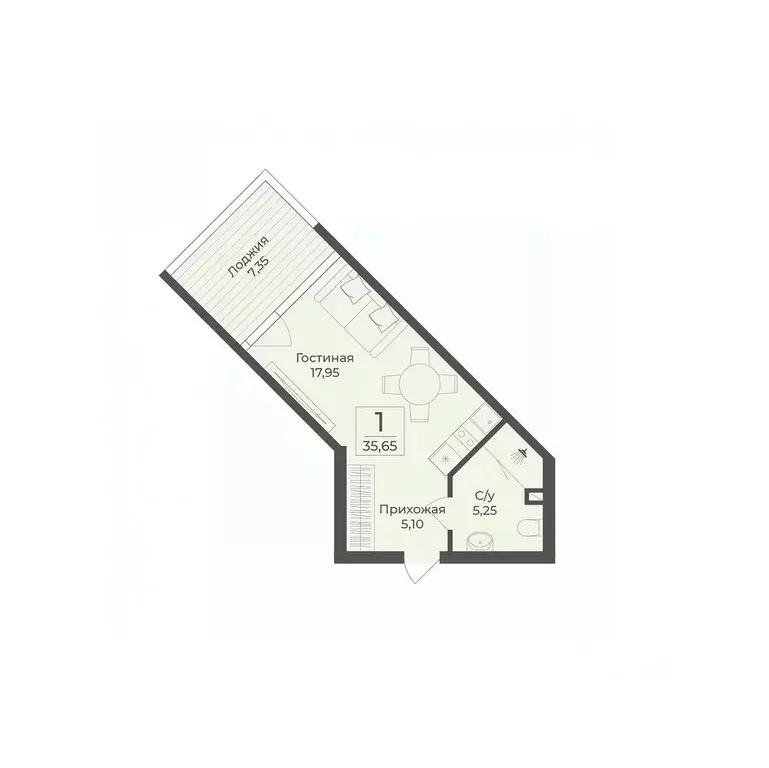Студия Крым, Сакский район, с. Лесновка  (35.65 м) - Фото 0
