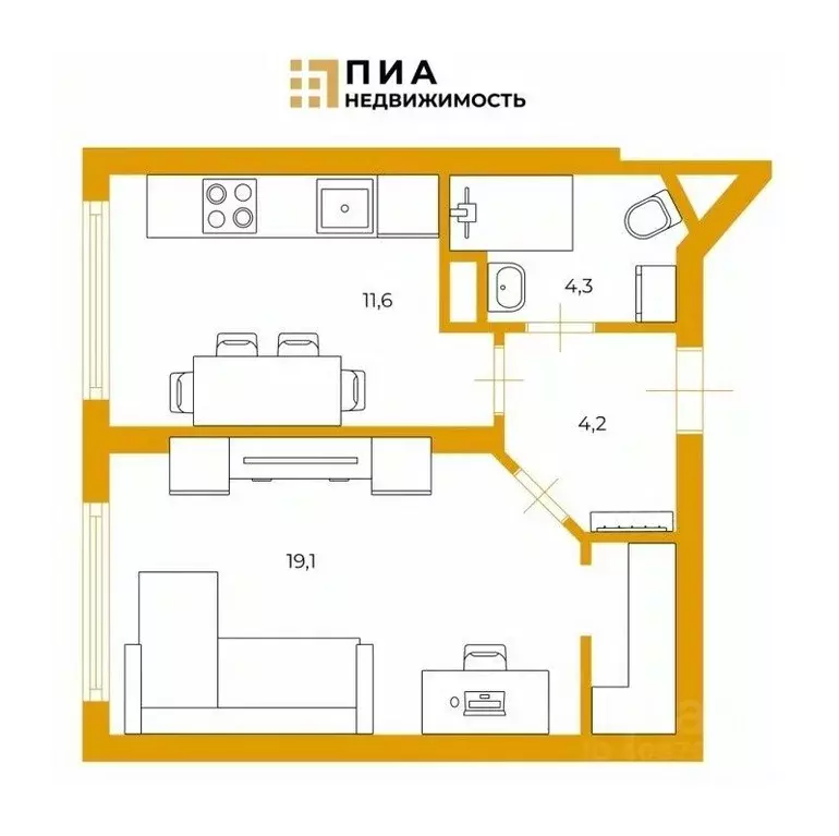 1-к кв. Санкт-Петербург ш. Революции, 18к2 (39.2 м) - Фото 1