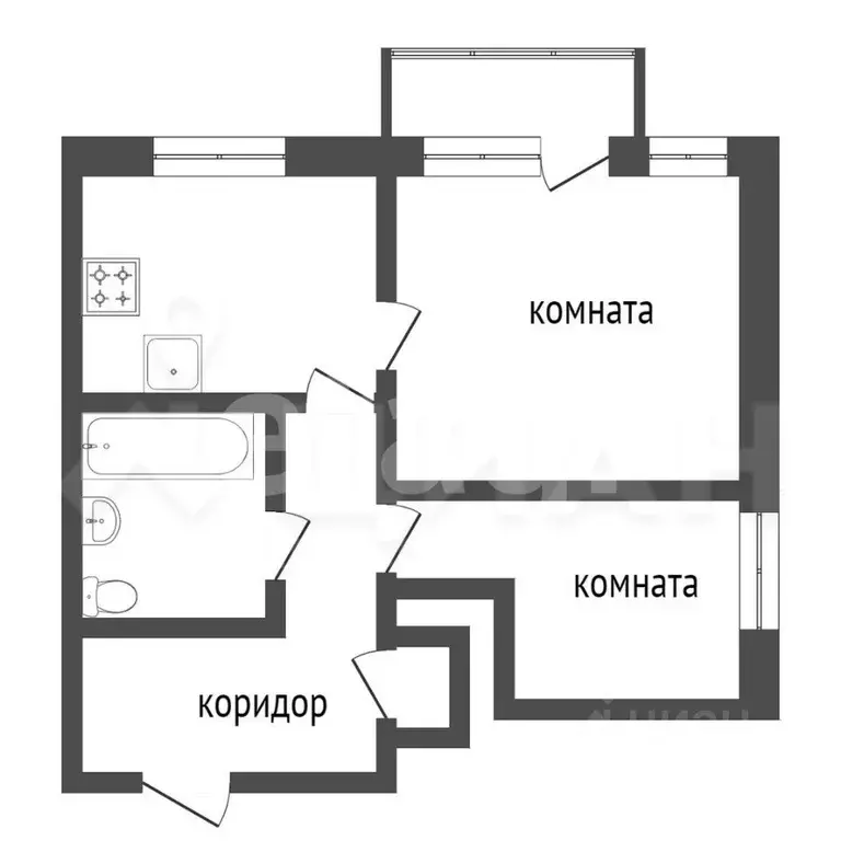 2-к кв. Татарстан, Альметьевск ул. Нефтебаза, 2 (42.3 м) - Фото 1