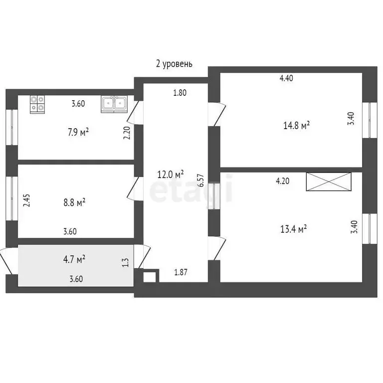 2-комнатная квартира: Бахчисарай, Октябрьская улица, 15 (89.8 м) - Фото 0