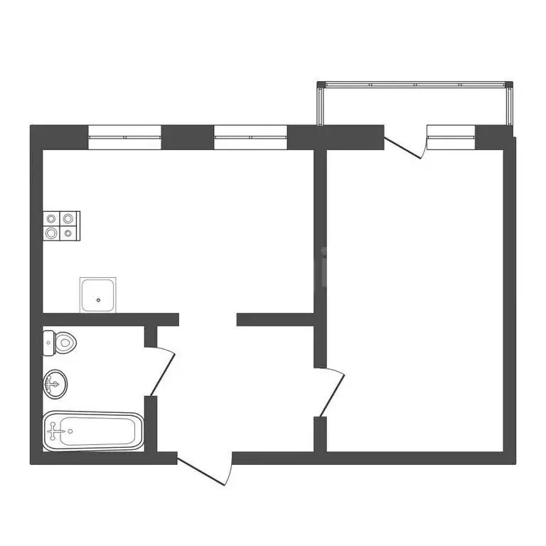 1-комнатная квартира: посёлок городского типа Запрудня, Пролетарский ... - Фото 1