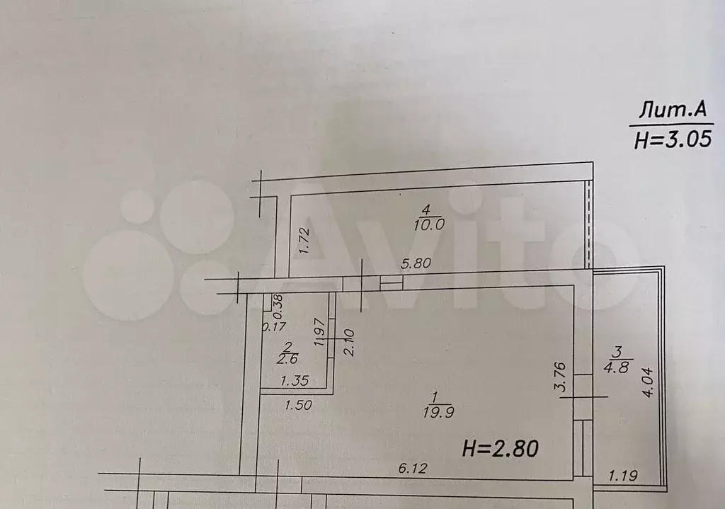 1-к. квартира, 37 м, 2/4 эт. - Фото 0