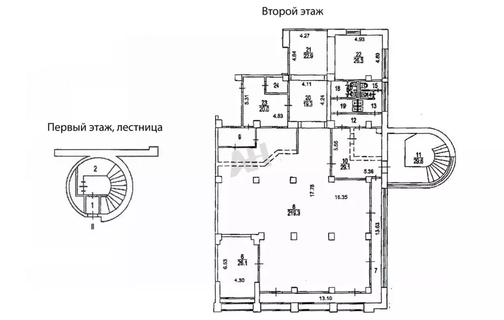 Помещение свободного назначения в Москва Кутузовский просп., 36А (2278 ... - Фото 1