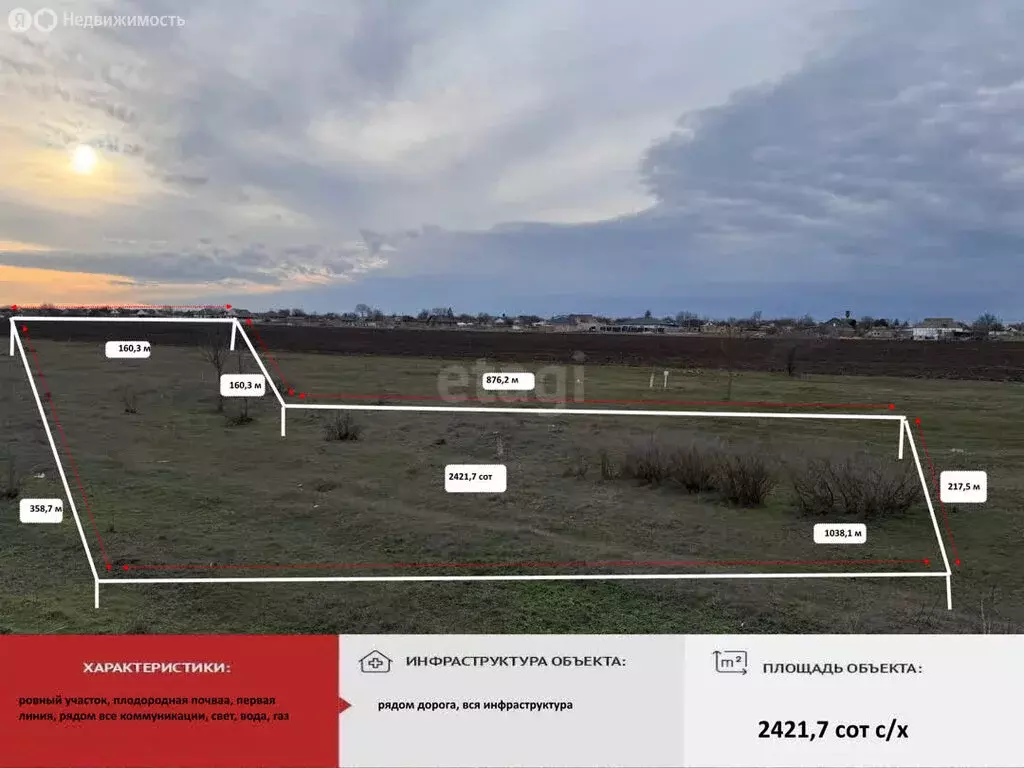 Участок в Красногвардейский район, село Амурское (2421.74 м) - Фото 2