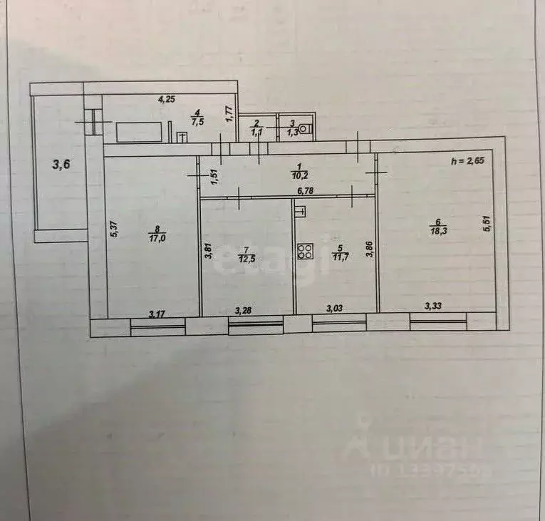 3-к кв. Тверская область, Тверь ул. 1-я Силикатная, 3 (79.6 м) - Фото 1