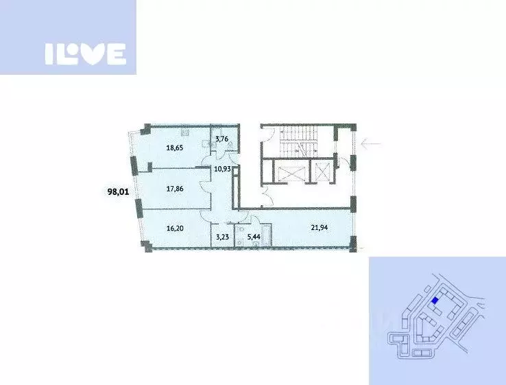 3-к кв. Москва ул. Годовикова, 11к2 (98.0 м) - Фото 1