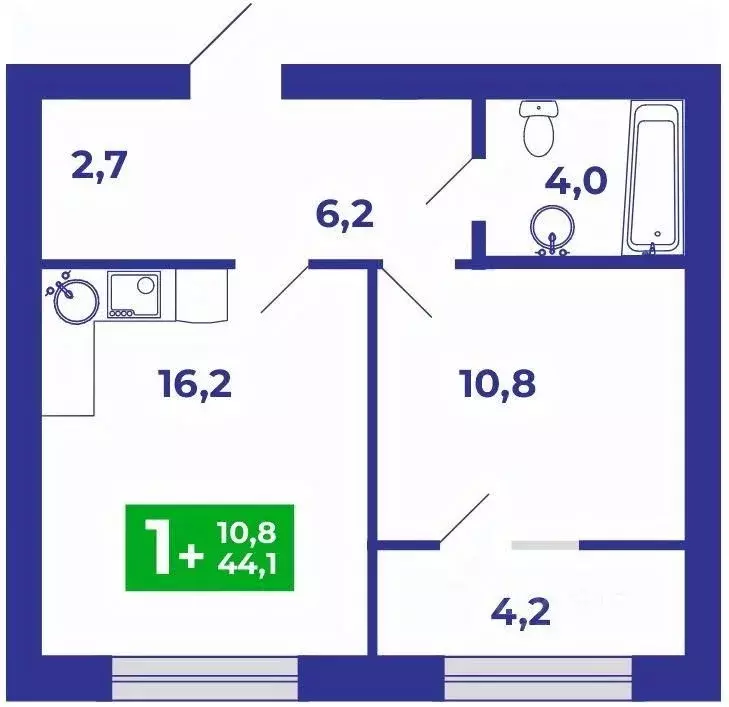 1-к кв. Башкортостан, Стерлитамакский район, Отрадовский сельсовет, с. ... - Фото 1