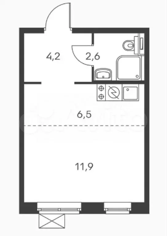 Квартира-студия, 26 м, 3/10 эт. - Фото 0