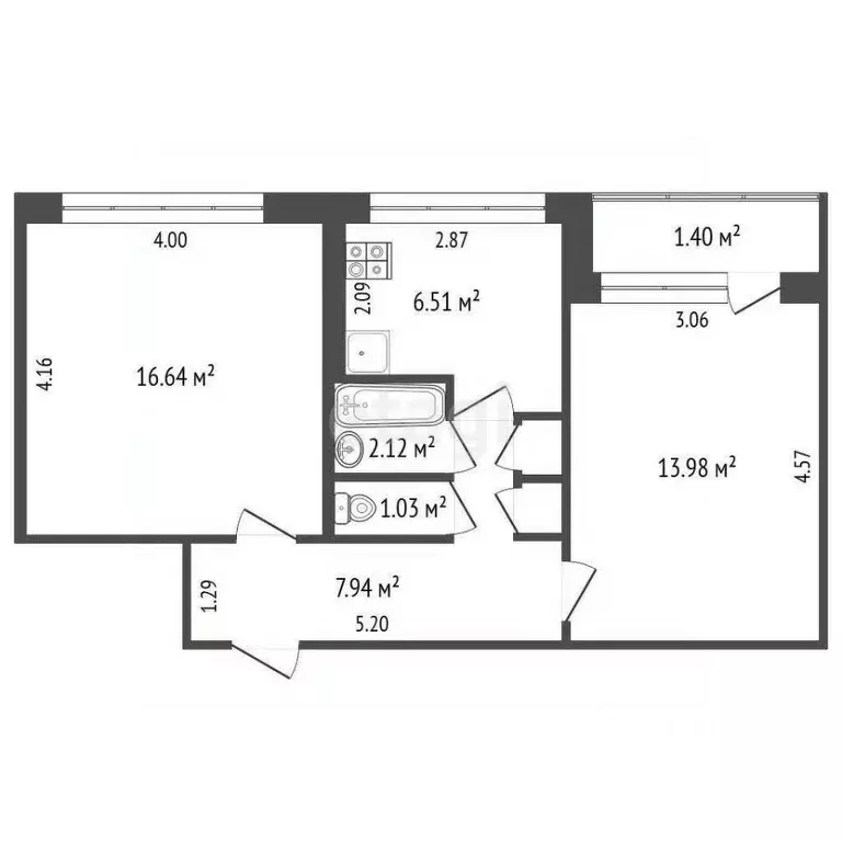 2-к кв. Мордовия, Саранск ул. Воинова, 21 (50.7 м) - Фото 1