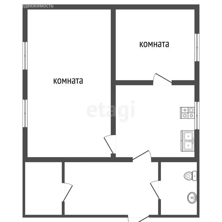3-комнатная квартира: село Беркут, Молодёжная улица, 7 (63 м) - Фото 1