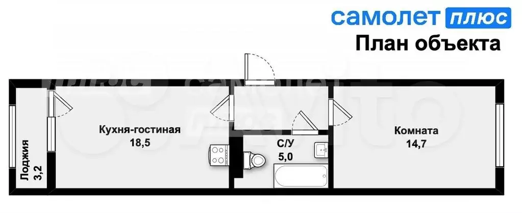 2-к. квартира, 47,6 м, 14/16 эт. - Фото 0