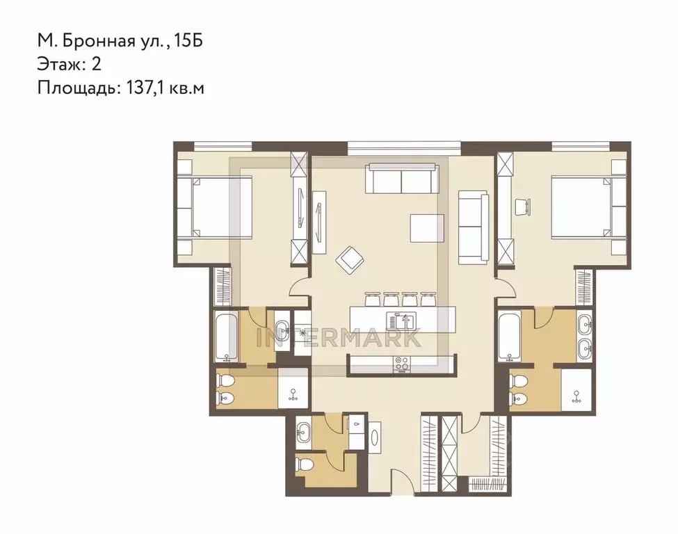 3-к кв. Москва Малая Бронная ул., 15Б (137.1 м) - Фото 2