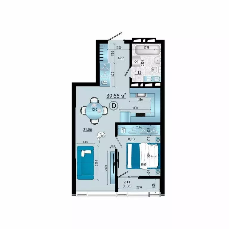 2-комнатная квартира: Владивосток, Ленинский район (39.66 м) - Фото 1