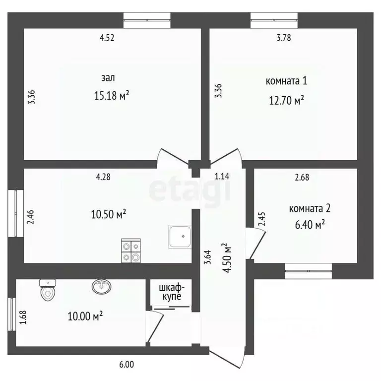 Дом в Тюменская область, с. Юргинское ул. Строителей (49 м) - Фото 2