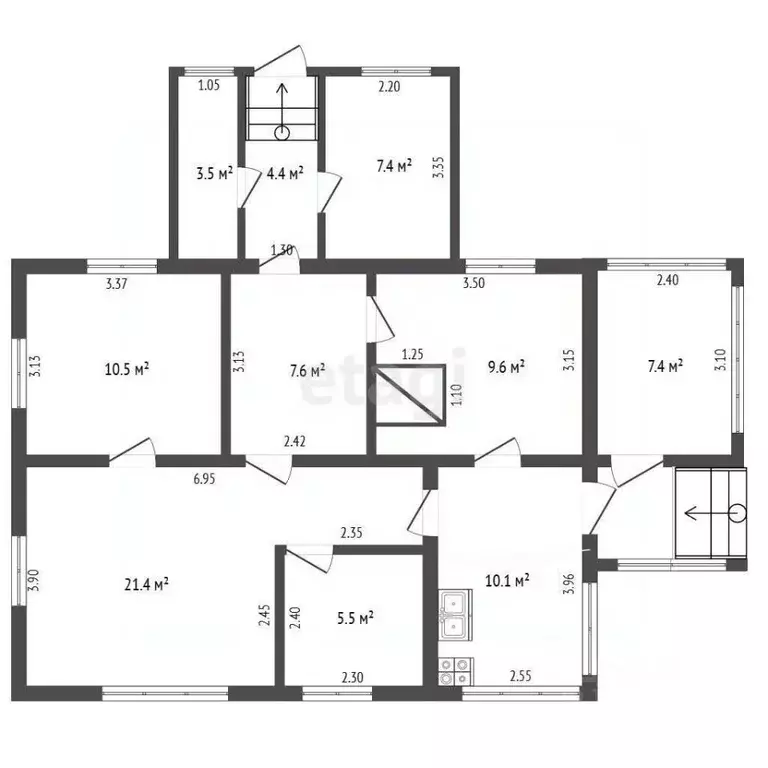 Дом в Калужская область, пос. Ферзиково ул. Самсонова, 30 (87 м) - Фото 2