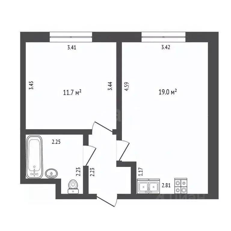2-к кв. Вологодская область, Вологда ул. Возрождения, 35к1 (38.5 м) - Фото 2