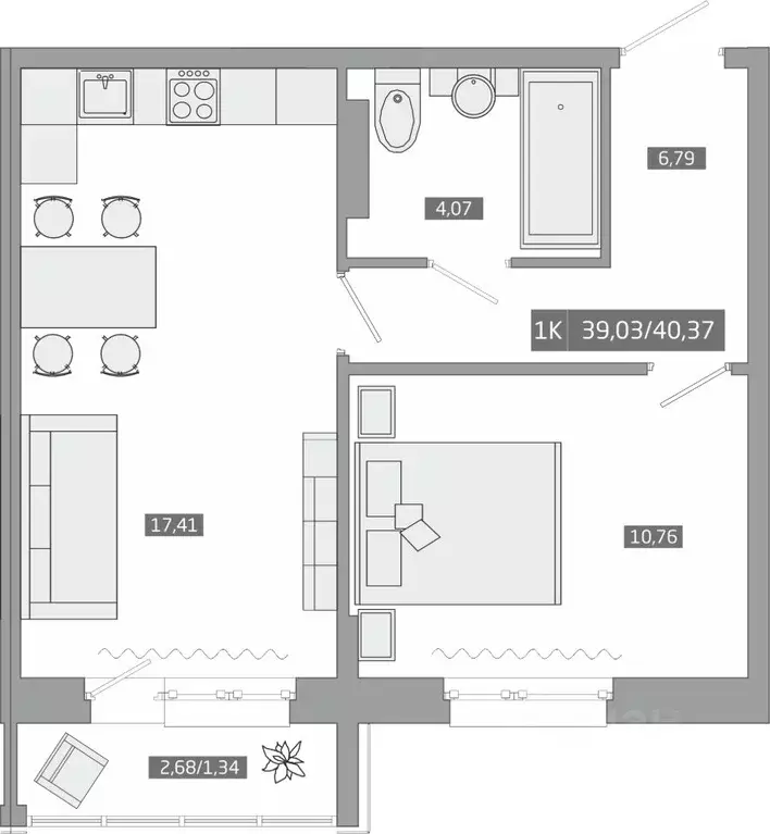 1-к кв. Приморский край, Артем  (39.3 м) - Фото 1