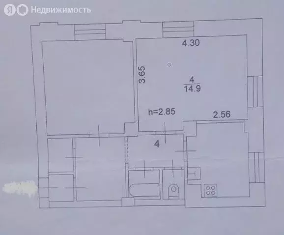 1к в 2-комнатной квартире ( м) - Фото 0