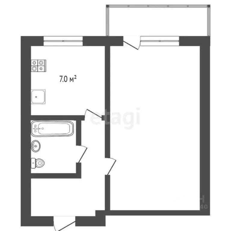 1-к кв. Тюменская область, Тюмень Транспортная ул., 106 (36.9 м) - Фото 2