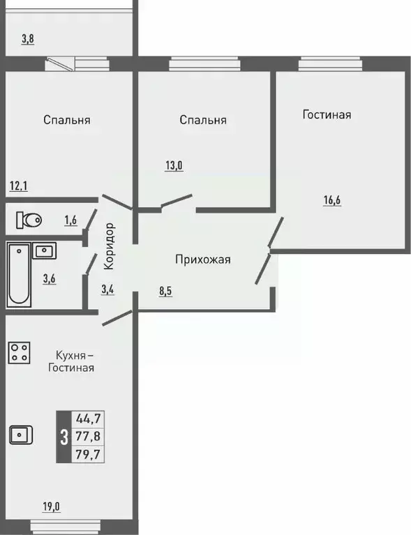 4-к кв. Орловская область, Орловский район, д. Жилина ул. Садовая, 2к2 ... - Фото 0