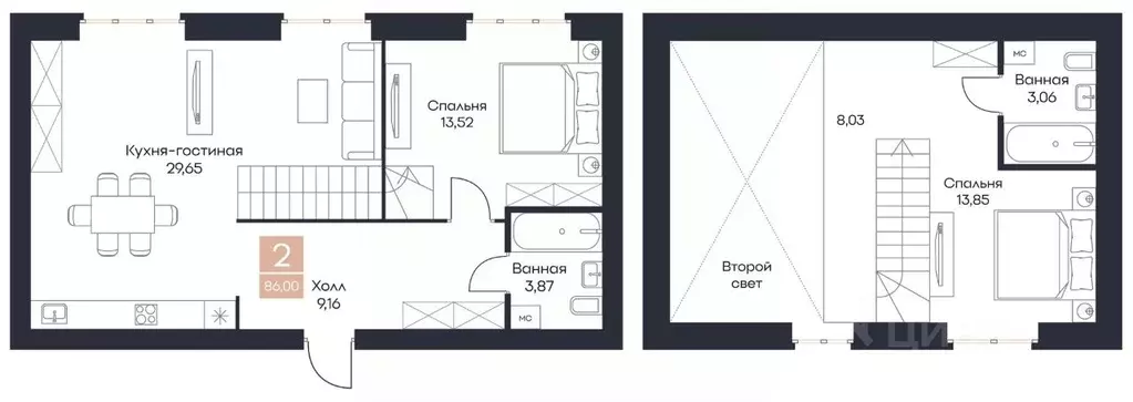 2-к кв. Рязанская область, Рязанский район, Полянское с/пос, с. Поляны ... - Фото 0